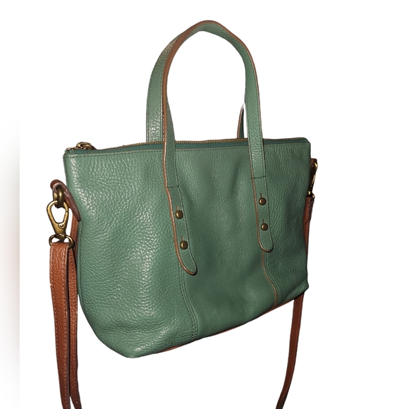 Fossil Jenna Satchel 2 Tone Tote/Shoulder Bag - Picture 1 of 13